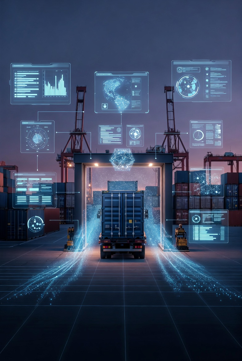 Operación portuaria con sistemas de inspección y control, ecosistema Konecta Sentinel